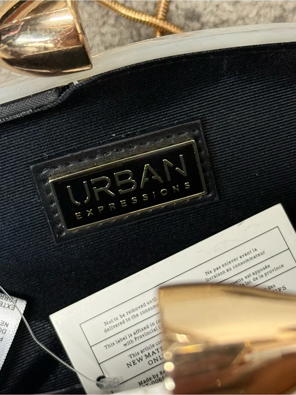 NWT Pearlescent Marbled Evening Clutch with Gold Accent by Urban Expressions